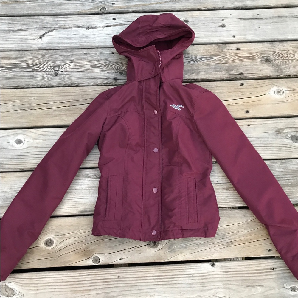 Hollister Maroon All Weather Jacket XXS